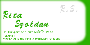 rita szoldan business card